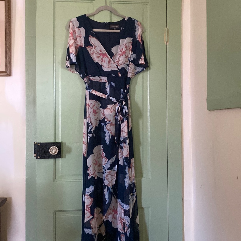 FLOWY Faux Wrap Maxi Dress by Luxology